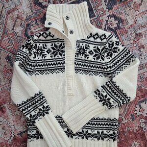 J, Crew Wool blend sweater size Small. Fair Isle snowflake. Like new